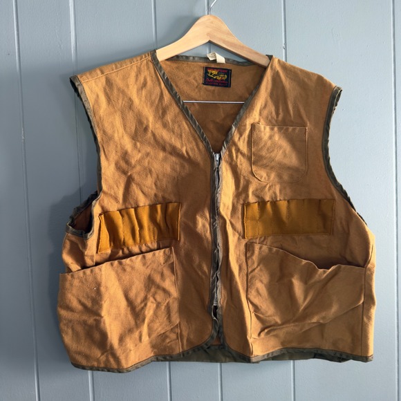 Vintage bird hunting vest canvas Outdoor Adventures game pouch XL 25x23 USA‎ - Picture 1 of 6